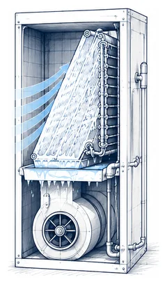 Stage 4 diagram showing ice forming on the evaporator coil when heat transfer drops.
