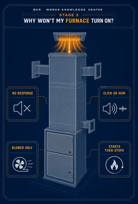 Heating-system response patterns that help guide diagnosis.